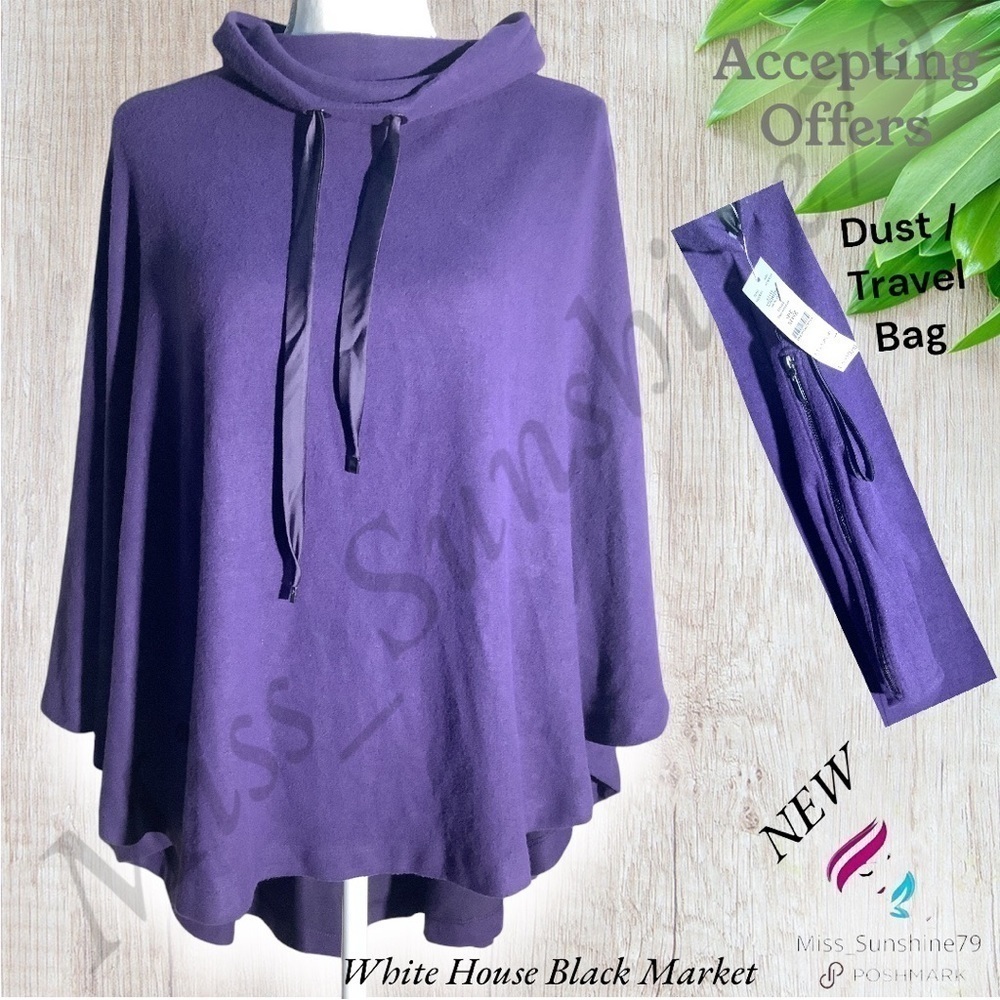 White House Black Market NEW - One Size - super soft poncho - deep amethyst